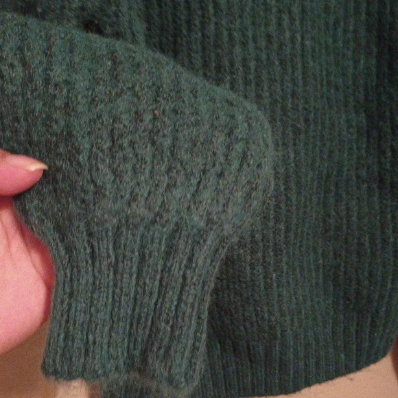 LOFT Green Cable Knit Cardigan - Picture 7 of 7